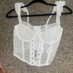 Lace Victoria secret white corset ! Xs/small